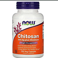 Хитозан 500 мг + Хром Now Foods 120 капсул