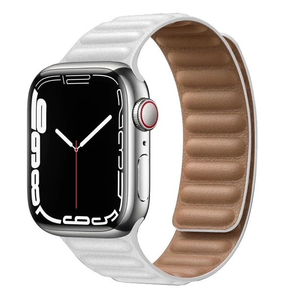 Ремінці Magnetic Leather Loop - для Apple Watch White 42/44/45/49mm