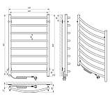 Електрична рушникосушка Flyme Black Classic 8L (сенсорний терморегулятор, таймер) колір білий / ліва, фото 5