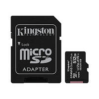 Карта памяти Kingston microSD 512GB C10 UHS-I U3 A1 R100/W85MB/s + SD