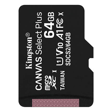 Карта пам'яті Kingston microSD 64GB C10 UHS-I R100MB/s, фото 1
