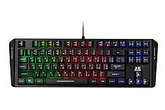 Клавіатура мембранна 2E GAMING KG355 LED 87key, USB-A, EN/UA/RU, LED, чорний