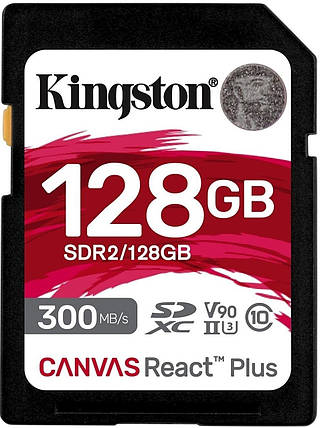 Карта пам’яті Kingston SD SDR2/128GB — 128 ГБ, Class 10, UHS-II U3, швидкість 300/260 МБ/с, фото 1