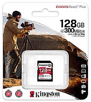 Карта пам’яті Kingston SD SDR2/128GB — 128 ГБ, Class 10, UHS-II U3, швидкість 300/260 МБ/с, фото 5