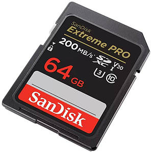 Карта пам'яті SanDisk SD 64GB C10 UHS-I U3 R200/W90MB/s Extreme Pro V30, фото 3