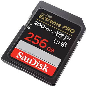 Карта пам'яті SanDisk SD  256GB C10 UHS-I U3 R200/W140MB/s Extreme Pro V30, фото 2