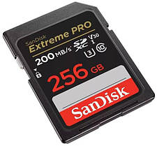 Карта пам'яті SanDisk SD  256GB C10 UHS-I U3 R200/W140MB/s Extreme Pro V30, фото 3