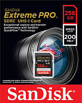 Карта пам'яті SanDisk SD  256GB C10 UHS-I U3 R200/W140MB/s Extreme Pro V30, фото 4