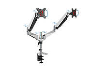 Кріплення DIGITUS Dual Monitor Clamp gas spring, 15-32", з нахилом, поворотом, фото 5
