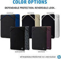 Чохол HP Protective Reversible 14 BLK/BLU Laptop Sleeve, фото 6