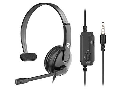 Гарнітура ПК моно On-ear 2E CH12 mini-jack, omni-mic, 1.2м, чорний, фото 1