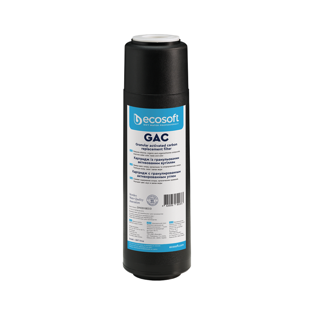 Картридж із гранульованим активованим вугіллям Ecosoft 2,5"х10"