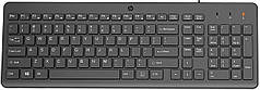 Клавіатура мембранна HP 150, 104key, USB-A, EN/UKR, чорний