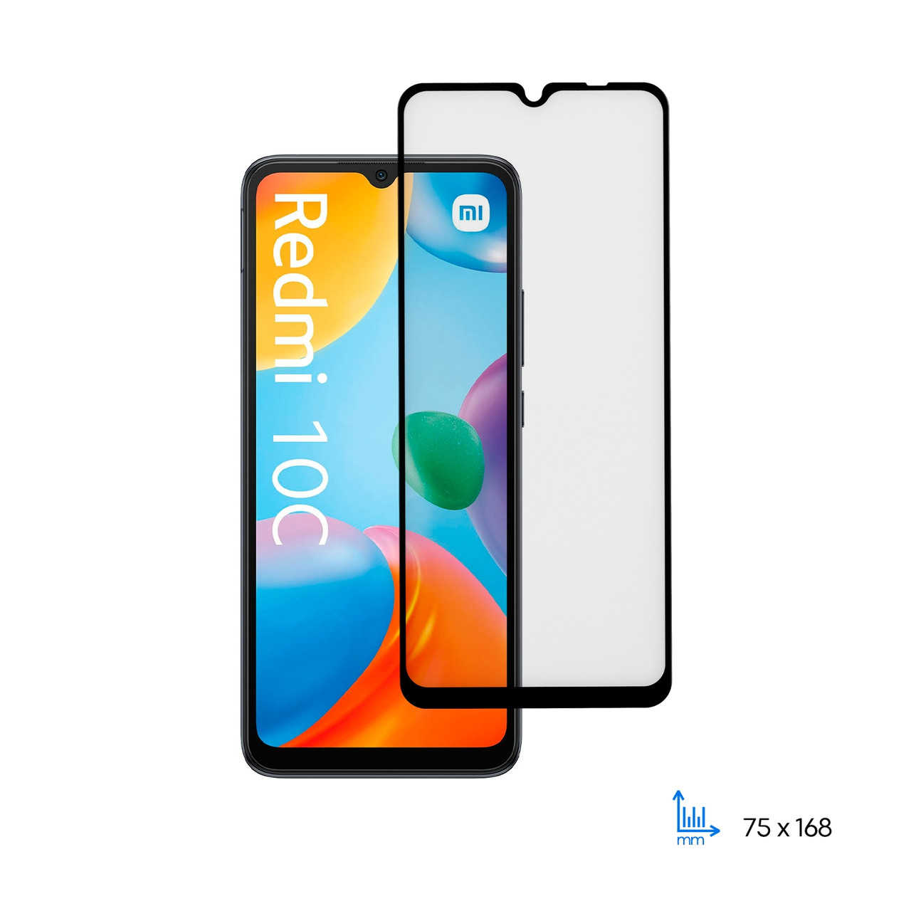 Захисне скло2E Basic для Xiaomi Redmi 10C, 2.5D FCFG,(1 Pack) Black border