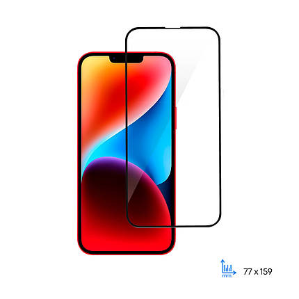 Захисне скло 2E для Apple iPhone 14 Plus(6.7), 2.5D FCFG,(1 Pack),black border, фото 1