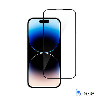 Захисне скло 2E для Apple iPhone 14 Pro Max(6.7), 2.5D FCFG,(1 Pack),black border, фото 1