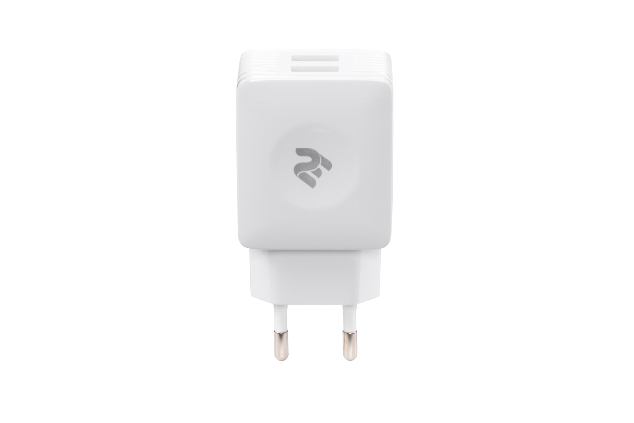 Зарядний пристрій мережевий 2E 12Вт 2хUSB-A, білий