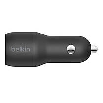 Зарядний пристрій автомобільний Belkin 24Вт 2хUSB-A, кабель USB-A > Lightning, 1м, чорний, фото 4