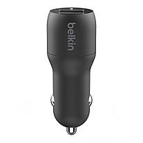 Зарядний пристрій автомобільний Belkin 24Вт 2хUSB-A, кабель USB-A > Lightning, 1м, чорний, фото 3