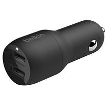 Зарядний пристрій автомобільний Belkin 24Вт 2хUSB-A, кабель USB-A > USB-C, 1м, чорний, фото 2