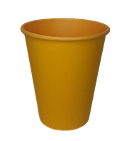 Бумажные желтые стаканчики 400 мл одноразовые для чая кофе