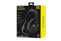 Гарнітура 2E Gaming HG340 RGB USB 7.1 — дротова, USB, об’ємний звук 7.1, чорна, фото 5