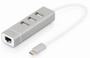 Концентратор-адаптер DIGITUS USB Type-C, 3xUSB+Fast Ethernet DA-70253, фото 2