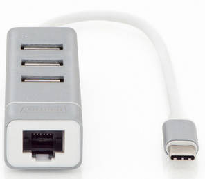Концентратор-адаптер DIGITUS USB Type-C, 3xUSB+Fast Ethernet DA-70253, фото 3