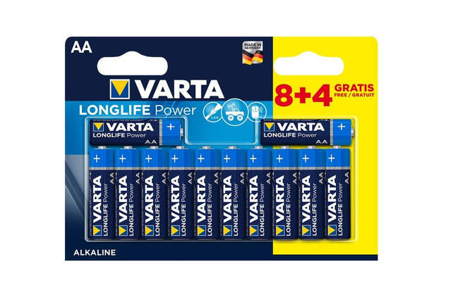 Батарейка VARTA LONGLIFE Power лужна AA блістер, 12 шт., фото 1