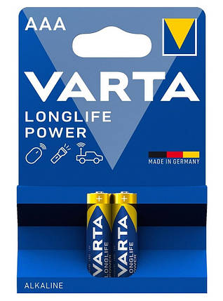 Батарейка VARTA LONGLIFE Power лужна AAA блістер, 2 шт., фото 1