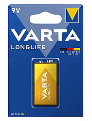 Батарейка VARTA LONGLIFE лужна 6LR61(6LF22, MN1604, MX1604 ,Крона) блістер, 1 шт.