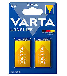 Батарейка VARTA LONGLIFE лужна 6LR61(6LF22, MN1604, MX1604, Крона) блістер, 2 шт.