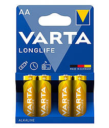 Батарейка VARTA LONGLIFE лужна AA блістер, 4 шт.