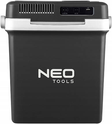 Холодильник мобільний Neo Tools, 2в1, 26л, 230/12В, підігрів 55Вт, охолодження 60Вт, електронна панель, USB-порт, 3.8кг, фото 1