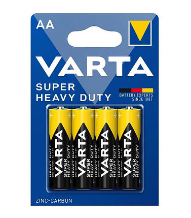 Батарейка VARTA Super Heavy Duty вугільно-цинкова AA BLI 4 блістер, 4 шт., фото 1
