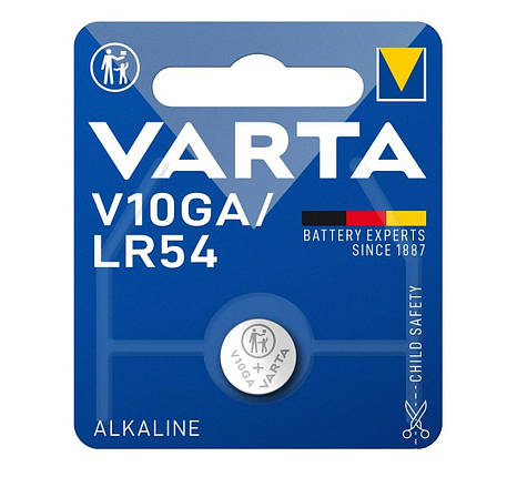 Батарейка VARTA лужна V10 GA (LR54) блістер, 1 шт., фото 1