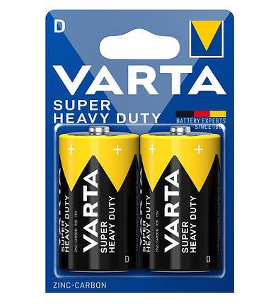 Батарейка VARTA Super Heavy Duty вугільно-цинкова D BLI 2 блістер, 2 шт., фото 1