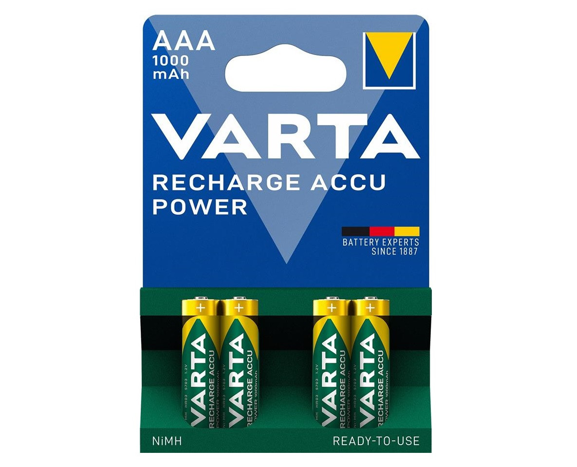 Акумулятор VARTA NI-MH Power AAA 1000 мАг, 4 шт.