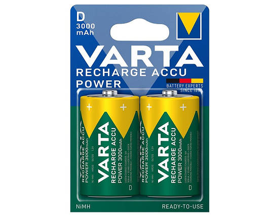 Акумулятор VARTA NI-MH Power D(LR20) 3000 мАг, 2 шт., фото 1