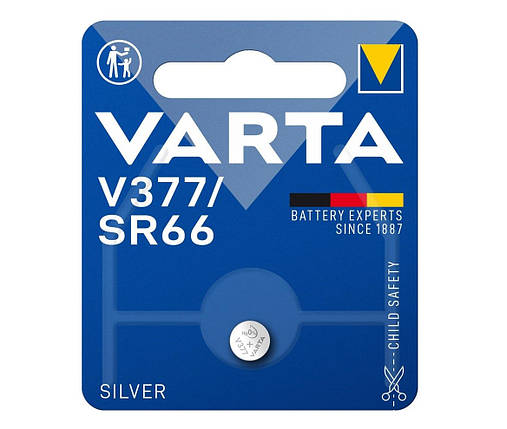 Батарейка VARTA срібно-цинкова V377 (AG4, LR626, SR626SW, 177) блістер, 1 шт., фото 1