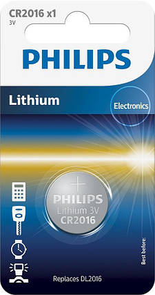 Батарейка Philips літієва CR2016 блістер, 1 шт, фото 1