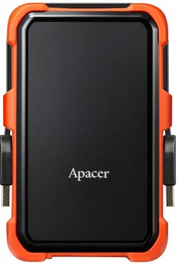 Портативний жорсткий диск Apacer AC630 — 2 ТБ, USB 3.1, захист IP55, чорний/помаранчевий