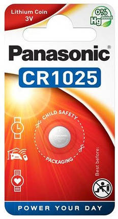 Батарейка Panasonic літієва CR1025 блістер, 1 шт., фото 1