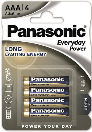 Батарейка Panasonic EVERYDAY POWER лужна AAА блістер, 4 шт., фото 1