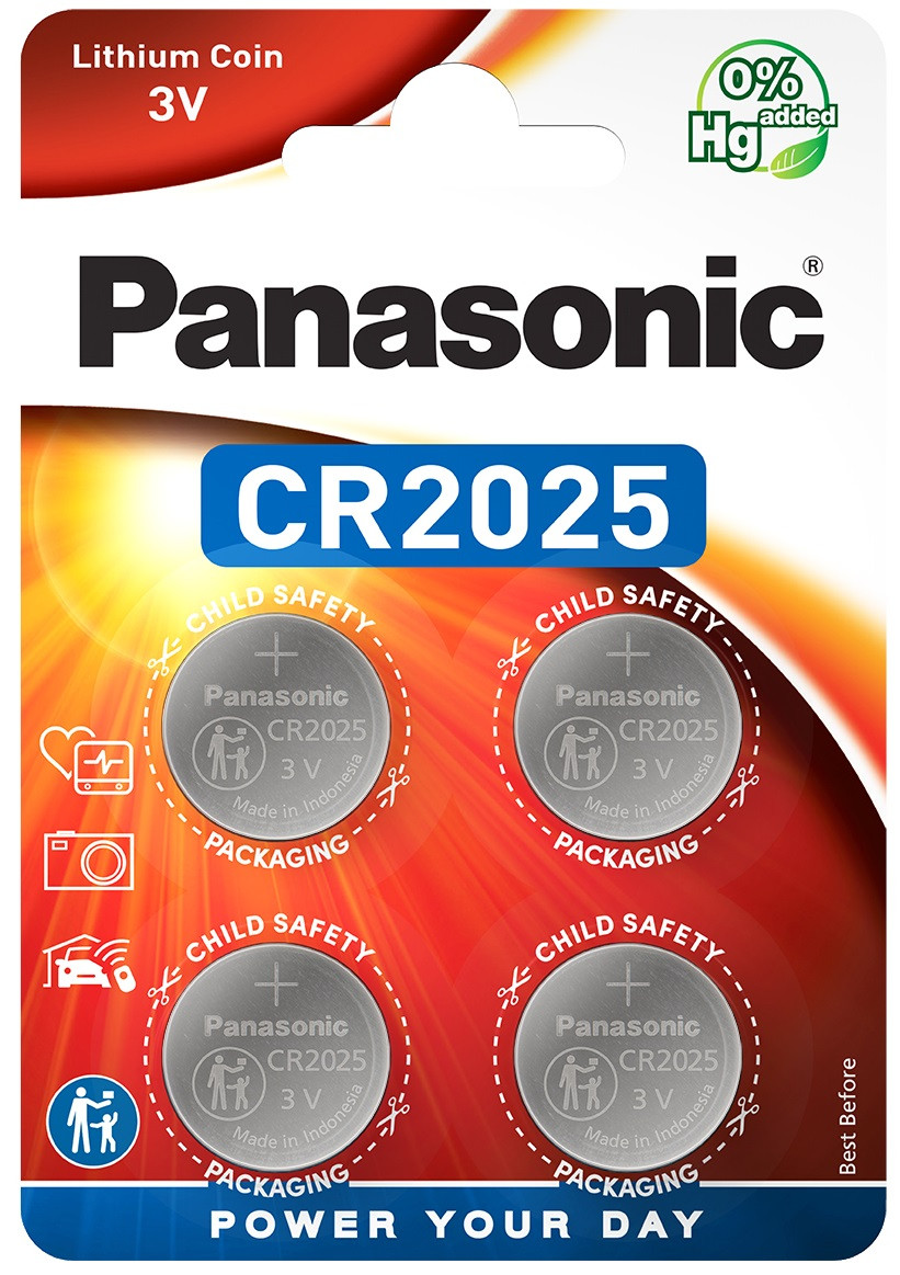 Батарейка Panasonic літієва CR2025 блістер, 4 шт.