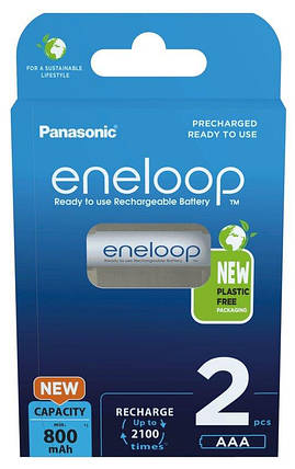 Акумулятор Panasonic Eneloop NI-MH AAA 800 мАг, 2 шт., фото 1