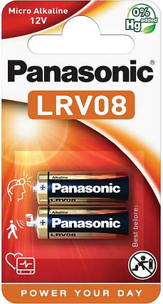 Батарейка Panasonic лужна LRV08(A23, MN21, V23) блістер, 2 шт., фото 1