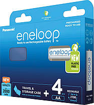 Акумулятор Panasonic Eneloop NI-MH AA 2000 мАг, 4 шт, з кейсом для зберігання, фото 3
