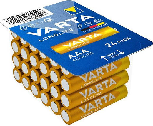 Батарейка VARTA LONGLIFE лужна AAA блістер, 24 шт., фото 1