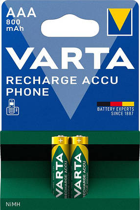 Акумулятор VARTA NI-MH Phone AAA 800 мАг, 2 шт., фото 1